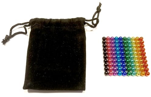 Billes magnétiques aimantées Multicolores – Lot de 100 pièces en métal (5 x 5 cm) avec Carte séparatrice – pour Adultes et Adolescents de 14 Ans et Plus.