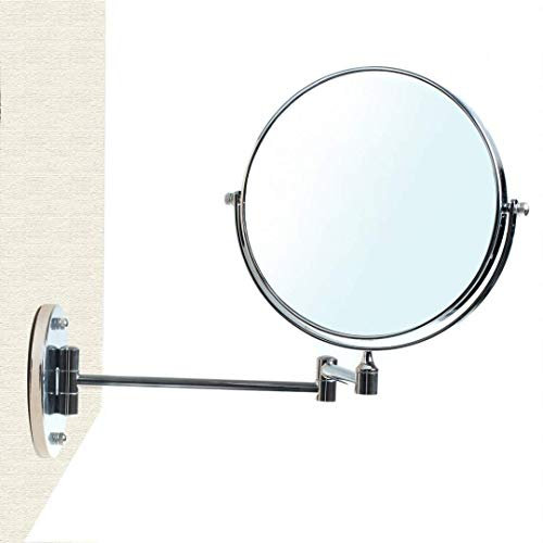 HIMRY Specchio da Trucco 8 Pollici, Ingranditori 10X, Cosmetico Specchio da Parete, 20 cm Doppio Faccia Specchio a Parete, Specchio da Bagno per Trucco e Rasatura, Argento, Cromato, KXD3107-5x