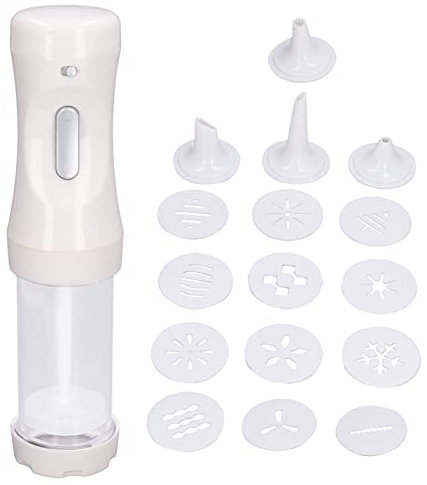 Macchina per Biscotti Siringa per Dolci Electric Powered Cordless Portable Sparabiscotti con 9 Dischi e 1 Punta Pressa per Biscotti per Making Biscuits Cakes