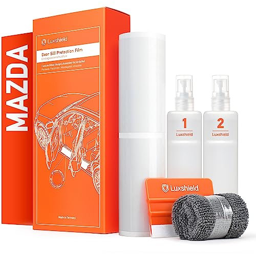 Luxshield Car Door Sill Protectors for Mazda CX-60 I 2022-2025 - Paint Protection Film for Car Kick Plates Panel Covers Clear Transparent