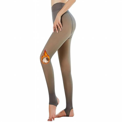 SHEYOW Medias Térmicas Mujer con Forro Polar de Invierno Leggings Elásticos Calientes Cómodos Cintura Alta(S-M, 320°, Marrón)