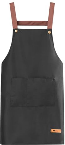 GXGM Delantal de Cocina para Hombre - Esencial para los Amantes de la Cocina - Negro