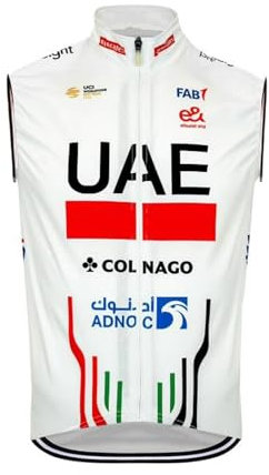 SGCIKER 2024 pro team UAE Windjacke Weste Windjacke Herren Fahrrad bekleidung, MTB Windstopper Radsport weste (L)