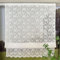Vordesack Jacquard Raffrollo mit Blumen Muster Landhausstil weiße Spitzenoptik mit gebogten Abschluss Raffgardine mit Klettband 1 Stück HxB 140x80cm