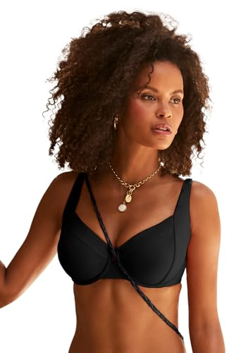 Swimsuits For All Women's Essential Sweetheart Underwire Bikini Top - 18, Black (Plus