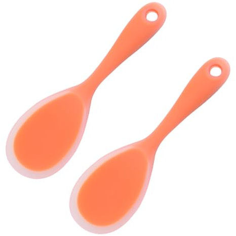 DECHOUS 2Pezzi Cucchiaio Silicone Paletta Antiadherente per Cibo Utensile e Ristoranti Ergonomico Traslucido