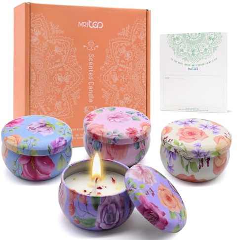 Doftljus presentset för kvinnor sojavax aromaterapi ljus för avkoppling stresslindring spa yoga 4-pack presentset perfekt födelsedag mors dag mamma fru