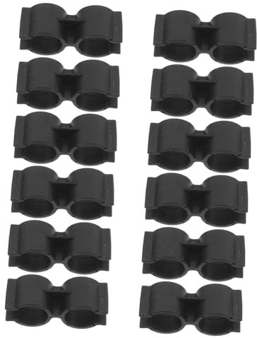 SOLUSTRE 12pcs Pipe Clip Double End Pipe Clamp Plastic Shelf Pole Clamps for Garden Home Warehouse Supermarket