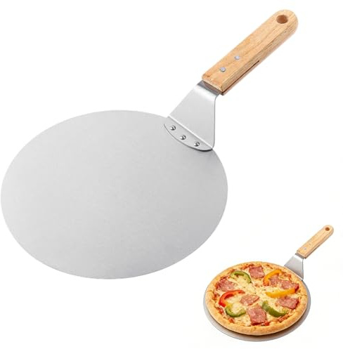 FARYODI Pala per pizza da 25,4 cm, spatola per pizza, alzapizza in alluminio per forno, per inserire e estrarre pizza, pane, dolci, torte, leggera e durevole