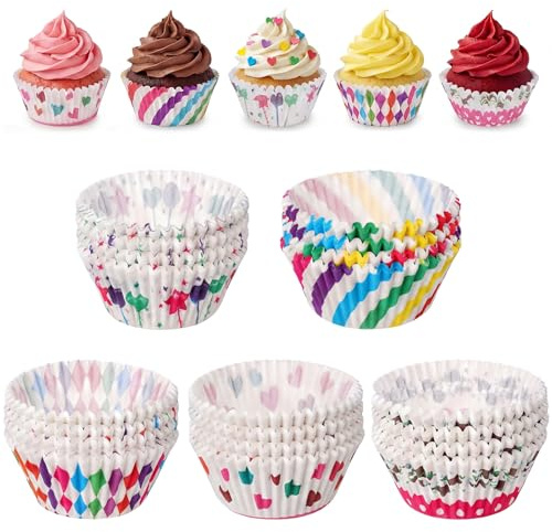 500 st. muffinformar i papper Färgglada, mini muffinspapperförmchen, cupcake-förmchen, muffinform i papper, för födelsedag, bröllop, fest