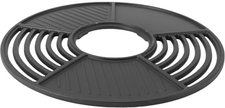 AMONIDA Placa para Parrilla, Sartén Redonda de Hierro Fundido de 42 Cm con Revestimiento Antiadherente Esmaltado, Ideal para Estufa de Gas para Picnic en Interiores y Exteriores