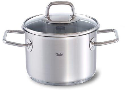 Fissler Viseo/Edelstahl-Topf (2,1 L - Ø 16 cm) Kochtopf mit Glas-Deckel, Innenskalierung, Schüttrand, Induktions-Kochtopf, energiesparend, für alle Herdarten - auch Induktion