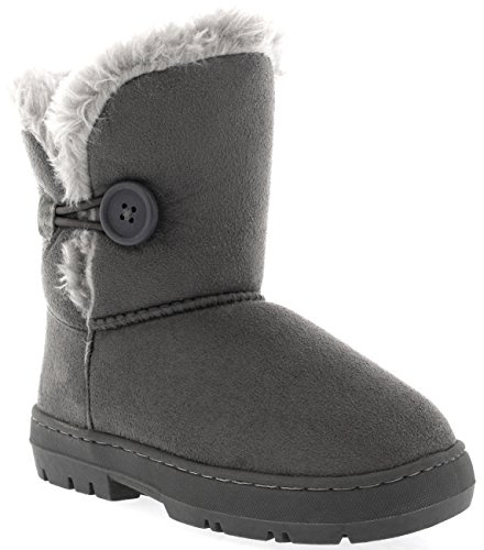 holly Bouton Filles D'enfants Hiver Fourrure Doublée Pluie Chaleureux Bottes