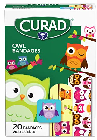 Curad Bandages, Owls, 6 boxes of 20, 120 Piece Assortment