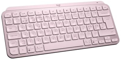 Logitech MX Keys Mini Minimalistiskt Trådlöst Belyst Tangentbord | Kompakt, Bluetooth, Bakgrundsbelyst, USB-C, Kompatibel med Apple macOS, iOS, Windows, Linux, Android, PAN QWERTY - Rosa