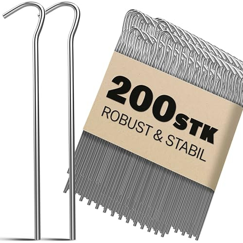 Gardebruk Clavijas de Tienda 200x de Acero Ø 3,5mm para pabellones Carpas Aire Libre Ideal para Terreno Normal y Duro