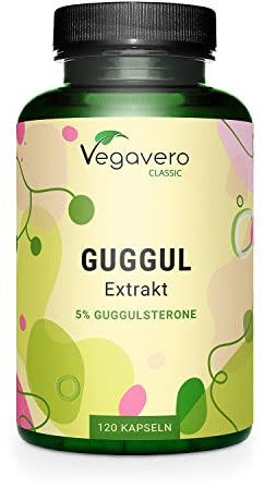 GUGGUL Vegavero® | 7.500 mg (15:1) | 120 capsule | con 5% di Guggulsteroni | Resina di Mirra | Medicina Ayurveda | Vegan