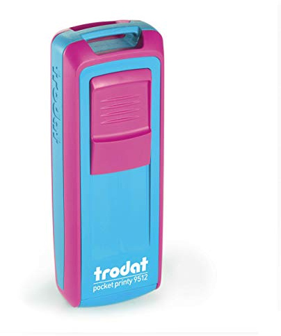 Trodat -Pocket Printy 9512 – Anpassa fickstämpel med önskad text, designa här online Boettens färg fuchsiapink/turkos – Adresstämpel – med önskad text – 46 x 17 mm, 5 rader –