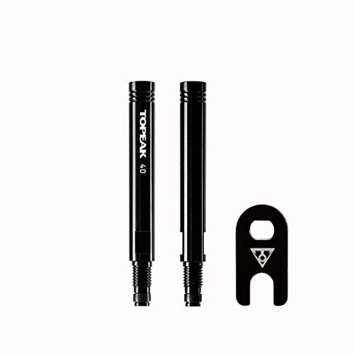 Topeak Ventil-Verlängerung Valve Extender 40mm (2er Set) Presta- Ventil Verlängerung aus Aluminium in der Farbe Schwarz, Maße:, 5x0,6x0,6 cm, 1,8 g, 15712019