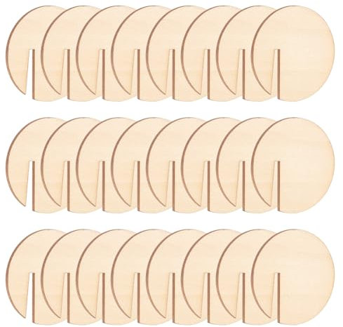 FINGERINSPIRE 40 Stück Holzkreis Getränkeanhänger Für Hochzeitsnamen Tischkarten Flache Runde Weinglas Namensschilder Kelch Getränkemarker Für Hochzeit