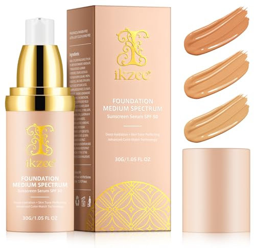 Foundation Color Changing für alternde Haut, Farbwechselnde Foundation, Nude Concealer SPF50, Farbwechselnde Warm Skin Moisturising Concealer für alle Hauttypen, Versteckt Falten und Linien, 30ML