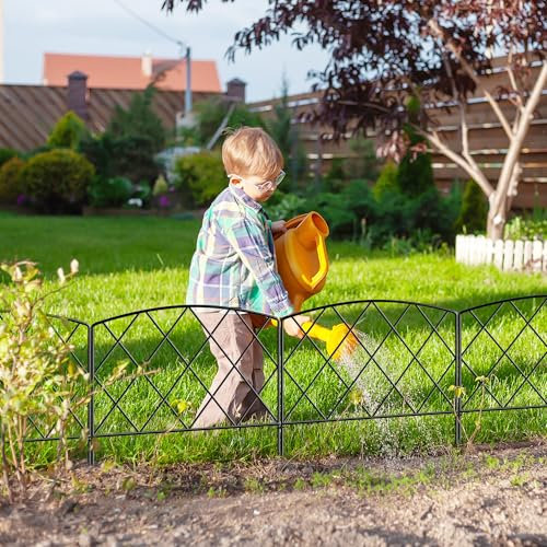 ARIFARO Dekorativer Gartenzaun 60cm H X 56cm B 5 Paneele Kein Graben Tierbarriere-Zaun, Haustierzaun Rostfreies Metallgitter-Panel-Begrenzung für Hunde, (Garden Fence)