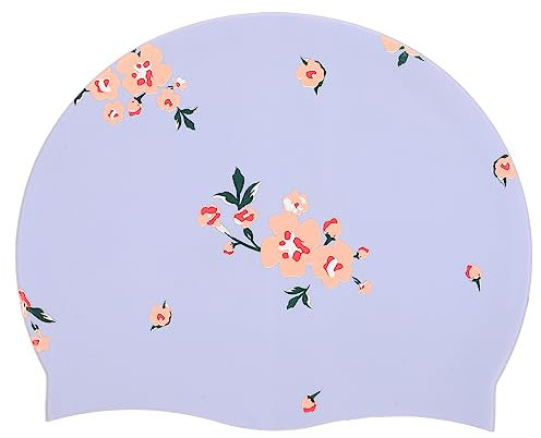 KOMBIUDA 1 STK Bedruckte Badekappe Formbar Schwimmen Undurchlässig Bademütze Für Damen Nebel Taucherbrille Schwimmkappe Badeanzug Schwimmhaube Wasserdicht Band Kieselgel Violett