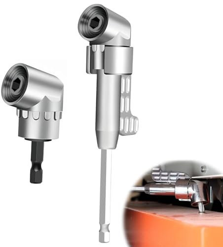 Tweozhui winkelschrauber aufsatz winkelgetriebe akkuschrauber winkelbohraufsatz, 105° Winkelschrauber Vorsatz Adapter, 1/4-Zoll Sechskantschaft, für Bohrmaschinen und Akkuschrauber, Lang + Kurz