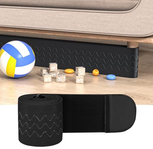 Under Couch Blocker 5 in x 13 ft, Adjustable Elastic Sofa Blocker to Prevent Kids and Pets Toys, Strap Barrier Gap Bumper Couch Guards for Bottom Standard Sofa, Bed, Furniture with Straight Legs