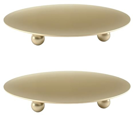 2 pezzi portacandele in metallo dorato, supporto per candele, porta candele, 9 cm, portacandele rotondo, per danza, feste, Natale, decorazione della casa, cena