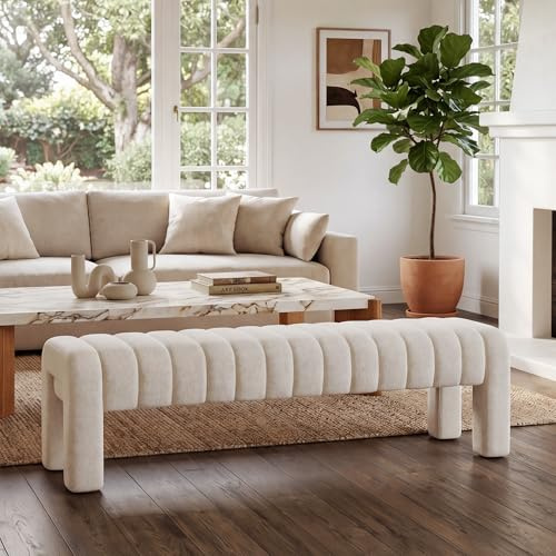 Zesthouse 160cm Extra Long Ottoman Bench, Channel Tufted End of Bed Bench