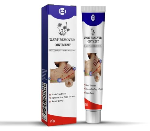 Pommade Anti-Verrues 20g, Traitement Efficace pour Verrues, Acrochordons et Cors, Pommade Dissolvante Naturelle à Extrait Végétal, Mains et Pieds, Soin Anti-Verrues pour Adultes et Adolescents