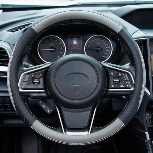 ZATOOTO Funda Volante Cuero - Funda Volante Coche Universal, 37-38cm, Gris