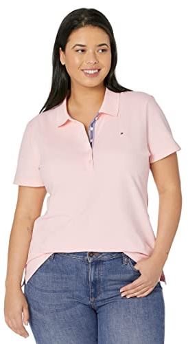 Tommy Hilfiger Women's Classic Polo (Standard and Plus Size), Ballerina Pink, L