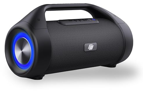 Caliber Lautsprecher Boxen Bluetooth - Drahtloser Musikbox Bluetooth - AUX und USB - Mit LED-Beleuchtung - 12h Akku - Schwarz