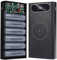 6 X 21700 Akku-Aufbewahrungsbox, 22,5 W Schnellladung 15 W Kabelloses Aufladen DIY Power Bank Box Case, 21700 Akku Power Bank Box Kit, 2 X USB-Ausgang, Mikro- und Typ-C-Eingang