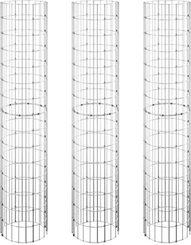 vidaXL Gabionen-Hochbeete 3 STK. Rund Verzinkter Stahl Ø30x150 cm