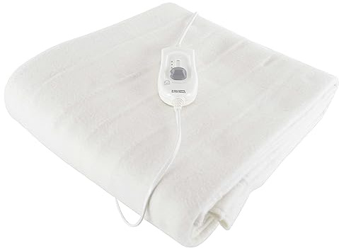 Olivia Rocco Heatwave Heated Blankets 3 Heat Settings Fast Heat Up Electric Underblanket Overheat Protection Soft Fabric Easy Fit Tie Loops Stay Cozy and Safe in Chilly Nights, Single