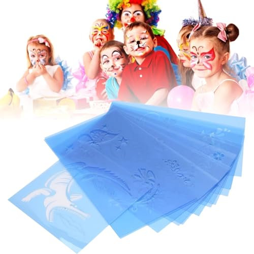 Kinderschminken Vorlagen, 12 Stück Kinderschminken Vorlagen, Pet Wiederverwendbare Schablonen Kinderschminken Für Kinder Künstler Cosplay Zeigen Halloween Party (12)