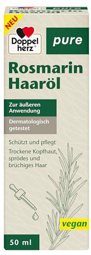 Doppelherz pure Rosmarin Haaröl - Rosmarinöl, Rizinusöl und Süßmandelöl - zur Pflege der Kopfhaut und Vorbeugung von Spliss - 50 ml