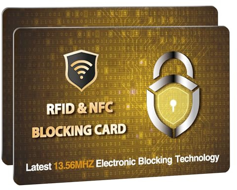 SaiTech IT 2 PK RFID Blocking Cards Protect Your Entire Wallet, Purse, and Cards from NFC Contactless Theft Wallet for Men & Women- PL Golden