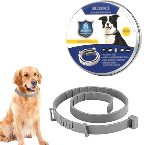 Collier Anti Puces pour Chien, Collier Vermifuge, Réglable Collier Anti-Puces et Tiques pour Chiens et Imperméable, 8 Mois Protéger