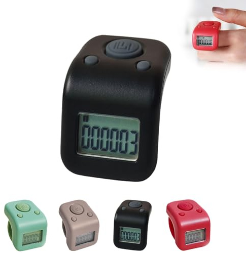 Gym Lap Counter & Score Keeper - Rechargeable 6-Digit Tally Clicker with LED Display, IP65 Waterproof - for Swim Laps, Boxing Rounds, HIIT Workouts - Shockproof Handheld Design (Black)