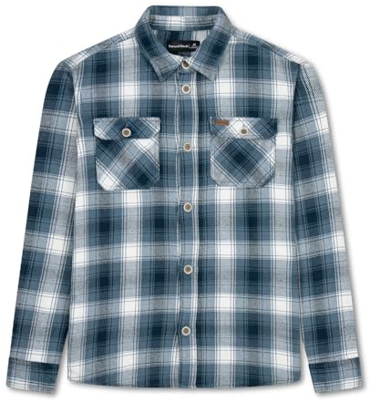 Raven & Finch Men's Flannel Shirts, Large, Blue