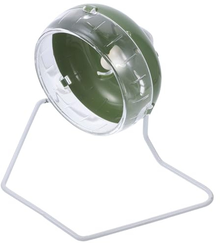 NUOBESTY Rueda de Hámster Silenciosa Soporte Ajustable 12 CM Color Verde Navideño Rueda de Ejercicio para Pequeños Roedores como Erizos Chinchillas y Cobayas