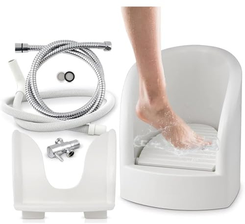 DowPie Lavapiés con rociador a presión, Lavabo votivo musulmán, tapete Exfoliante Desmontable, diseño higiénico, Apto para artículos votivos Musulmanes y Utensilios de oración.