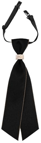 Muorruo Corbatas para Damas con Perlas, Corbatas Y2K, Corbatas Pre-atadas Ajustables para Mujeres, Chicas, Uniformes Escolares, Camisas, Trajes, Disfraces de Cosplay
