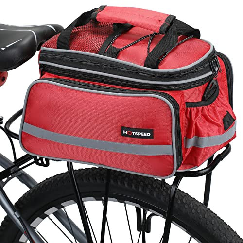BAIGIO Gepäckträgertasche wasserdichte Fahrradtasche Hinterradtasche Gepäckträger Tasche mit Regenhülle (Rot)