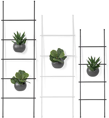 LAMO Manufactur Toallero Escalera Decorativa Perchero Revistero Loft, Blanco, 170x50 cm (Alto x Ancho), LLS-170-50-9016