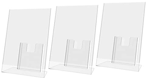 Danieli | 3 pz Espositore A4 Con Tasca Portadepliant 1/3 di A4 Da Scrivania In Plastica Trasparente | Porta Depliant Da Tavolo Con Portavvisi Per Fiere, Ristoranti, Uffici (3 pezzi)